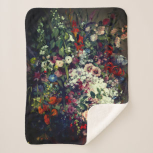  boeket bloemen in een vaas sherpa deken