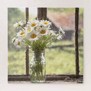 Boeket Country Daisy in venster Legpuzzel