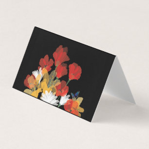 Boeket de Fluers et Noir Notecard Kaart