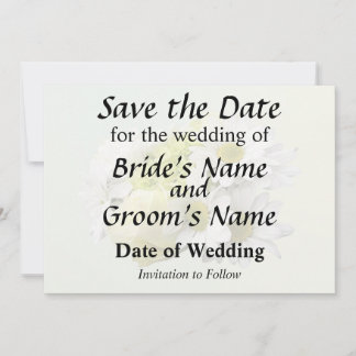 Boeket in tinten wit en geel save the date