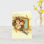 Boeket met Victoriaanse rozen briefkaarten (Gele Bloem)