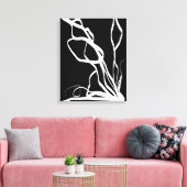 Boeket Noir: Abstract Zwart & Wit Canvas Afdruk (Insitu (Woonkamer))
