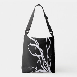 Boeket Noir: Abstract Zwart & Wit Crossbody Tas