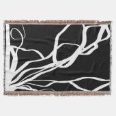 Boeket Noir: Abstract Zwart & Wit Deken (Voorkant)