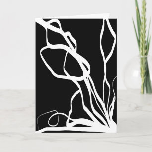 Boeket Noir: Abstract Zwart & Wit Kaart