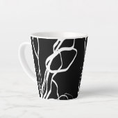 Boeket Noir: Abstract Zwart & Wit Latte Mok (Linkerhoek)