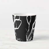 Boeket Noir: Abstract Zwart & Wit Latte Mok (Voorkant)