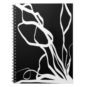 Boeket Noir: Abstract Zwart & Wit Notitieboek