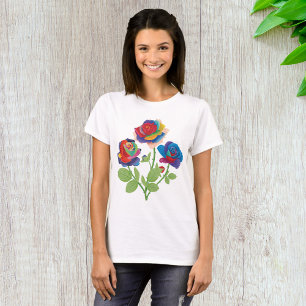 Boeket Regenboog Rozen Pop Art Bloemen T-shirt
