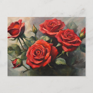 Boeket rode rozen briefkaart