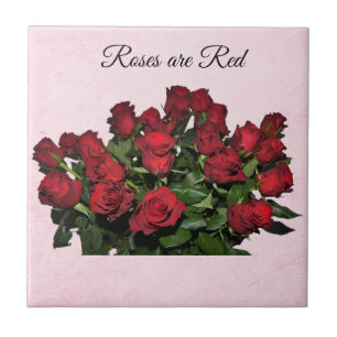 Boeket rode rozen tegeltje