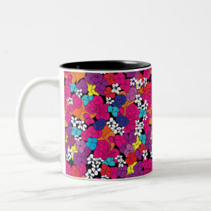 Boeket Roze en Paarse Two-Tone Coffee Mok