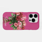 boeket roze rozen iPhone hoesje (Achterkant horizontaal)