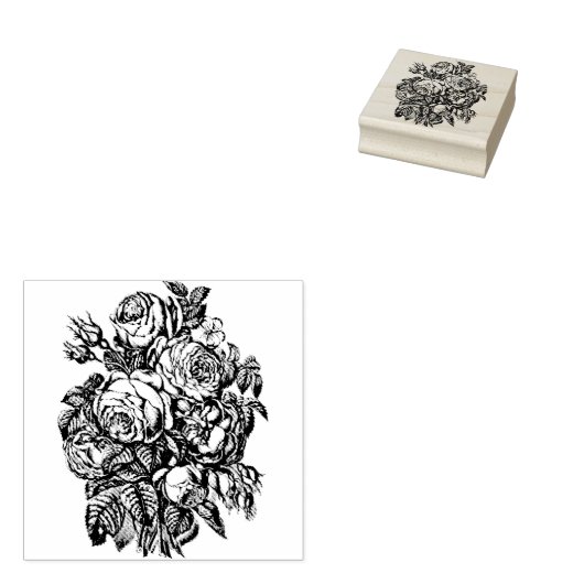 Boeket Rozen | Rubberstempel (Gestempeld)