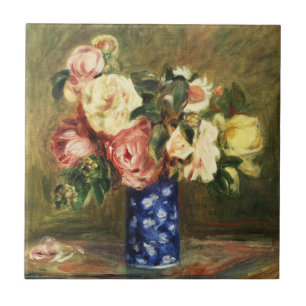 Boeket Rozen van Pierre-Auguste Renoir Classic Tegeltje