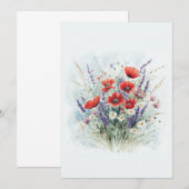 Boeket uitnodiging met wilde bloemen (Voorkant / Achterkant)