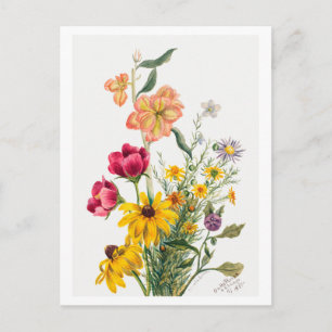 Boeket van bloemen botanische illustratie briefkaart