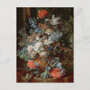 Boeket van bloemen in een landschap briefkaart