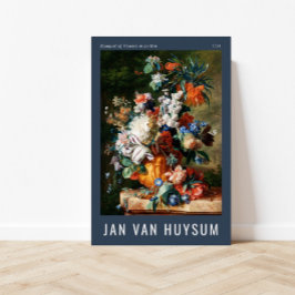 Boeket van bloemen in een urn van Jan van Huysum Poster