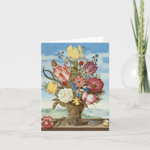 Boeket van Bloemen op een Richel Kaart