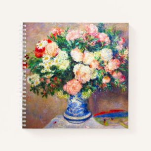 Boeket van Chrysanten en een Japanse Fan Notitieboek