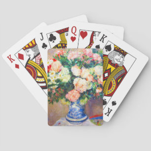 Boeket van Chrysanten en een Japanse Fan Pokerkaarten