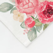 Boeket van geschilderde roze rozen fleece deken (Hoek)