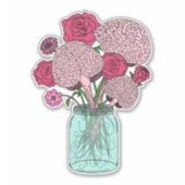 Boeket van Hersenen Bloemen Sticker (Voorkant)
