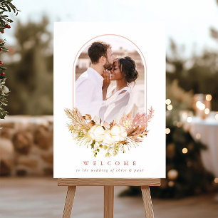 Boeket van katoenbloemen Foto Herfst Bruiloft Welk Poster