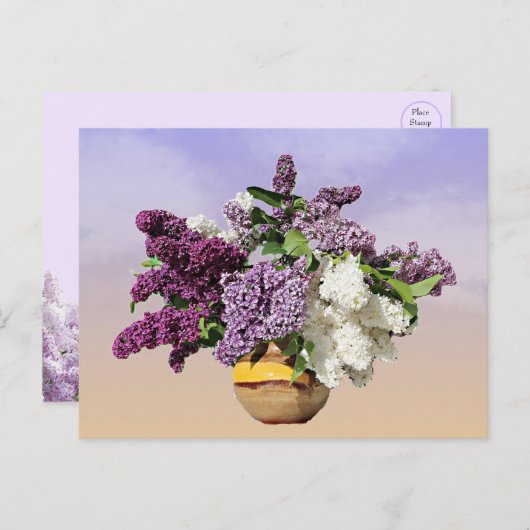 Boeket van Lilacs Briefkaart (Voorkant / Achterkant)