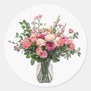 Boeket van Mooie Bloemen Bloemschikken Ronde Sticker
