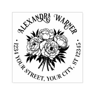 Boeket van Pioenennamen Retouradres Zelfinktende Stempel