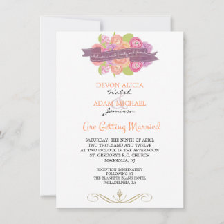 Boeket van Ranunculus Huwelijksuitnodiging Kaart