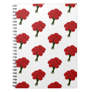 Boeket van rode anjers - Elegante romantische kuns Notitieboek