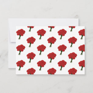 Boeket van rode anjers - Elegante romantische kuns RSVP Kaartje