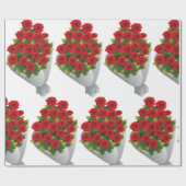 Boeket van rode rozen cadeaupapier (Vlak)