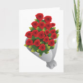 Boeket van rode rozen kaart (Voorkant)