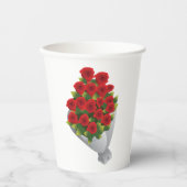 Boeket van rode rozen papieren bekers (Voorkant)