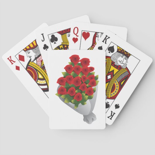 Boeket van rode rozen pokerkaarten (Achterkant)