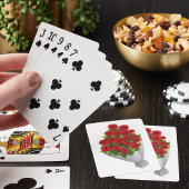 Boeket van rode rozen pokerkaarten
