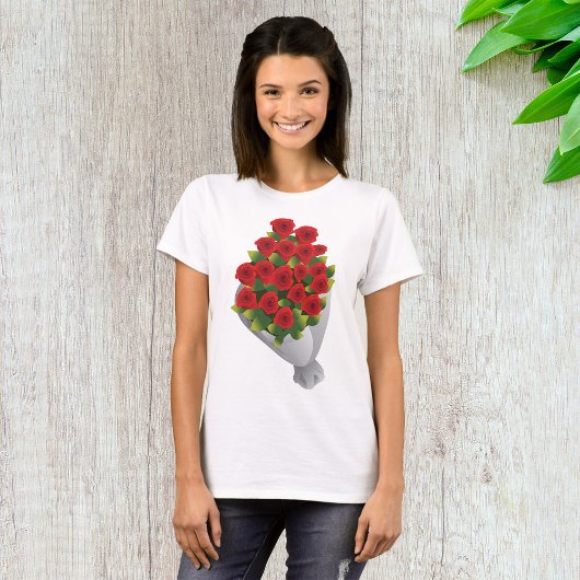 Boeket van rode rozen t-shirt