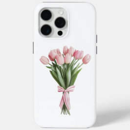 Boeket van roze tulpen iPhone 15 pro max hoesje