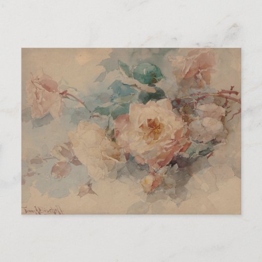 Boeket van Rozen - Franz Bischoff Briefkaart (Voorkant)