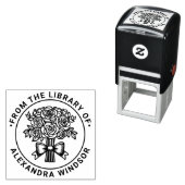 Boeket van Rozen met Bow Ribbon Library Boeknaam Zelfinktende Stempel (In situ)