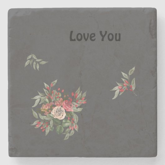 Boeket van rozen Stone Onderzetter (Voorkant)