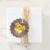 Boeket van ruwe zonnebloemen Pompoen Bedankkaart F Bedankjes Labels (In situ)