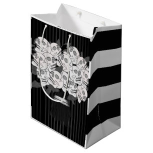 Boeket van Schedelrozen Zwart & Wit Feest Bruiloft Medium Cadeauzakje