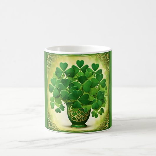 Boeket van Shamrocks St. Patrick's Day Irish Koffiemok (Center)