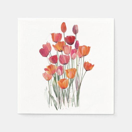 Boeket van tulp servetten (Voorkant)