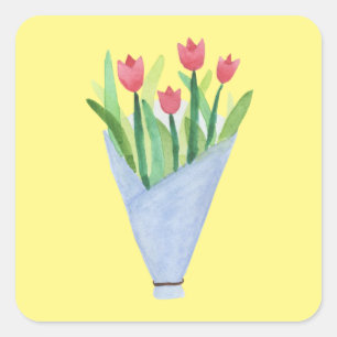 Boeket van Tulpen Sticker